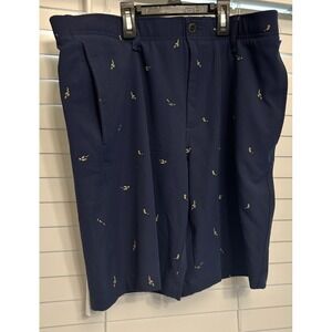 Under Armour Men's 10"‎ Golf Printed Shorts Size 34 Fly Fishing Navy Blue